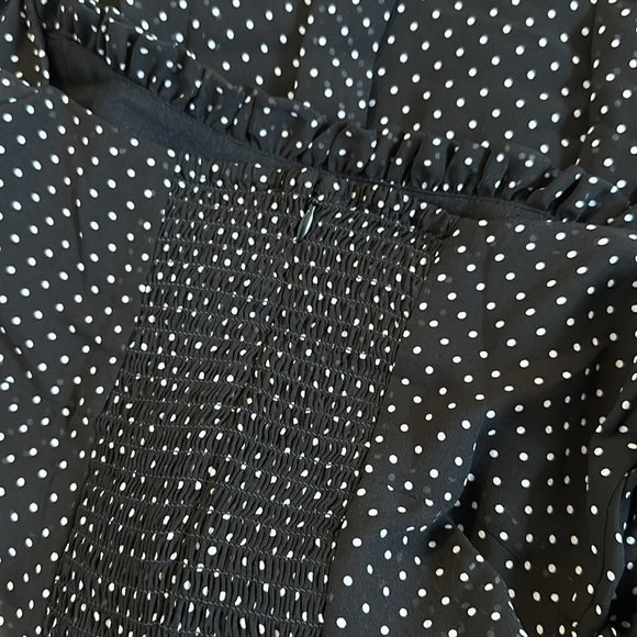 NEW Reformation Davonne Mini  Dress in Black Polkadot Frill Detail | size 0 - Picture 8 of 13